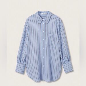 Mango Blue Striped Shirt